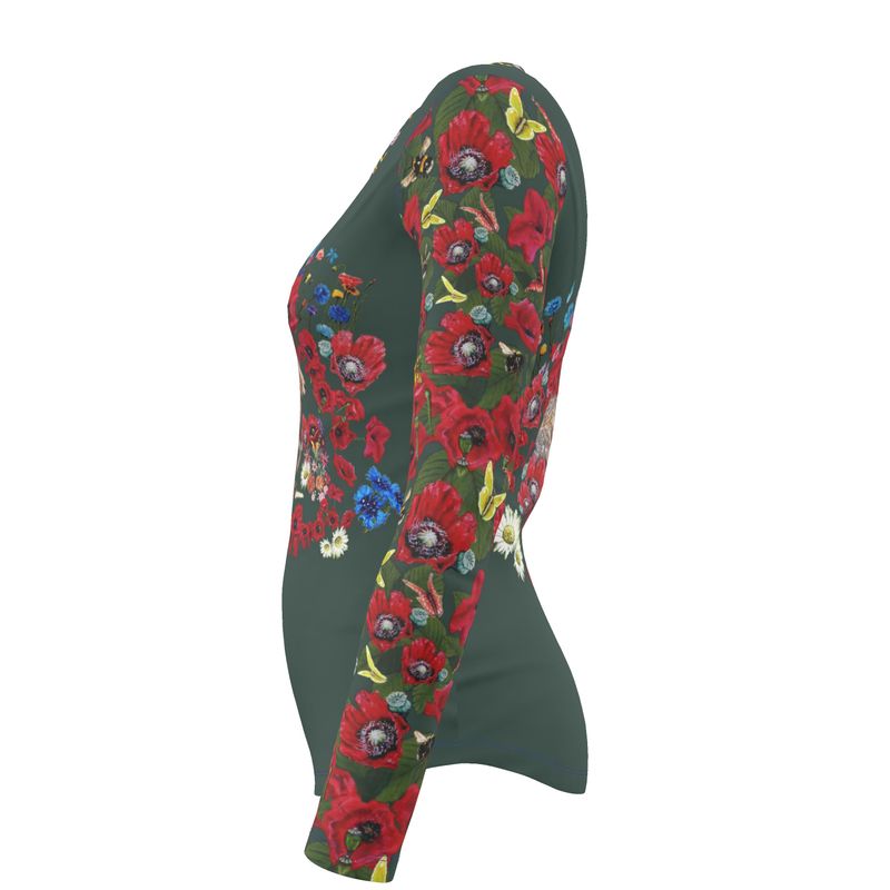 Running Hare Poppy Wildflower Cotton Shirt