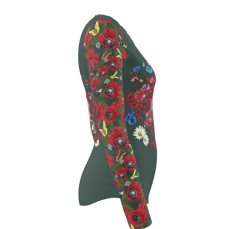 Running Hare Poppy Wildflower Cotton Shirt