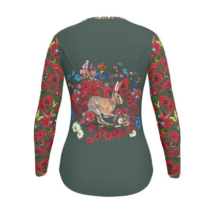 Running Hare Poppy Wildflower Cotton Shirt