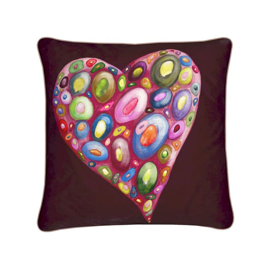 Heart and Soul Love Frequency Heart Velvet Cushion