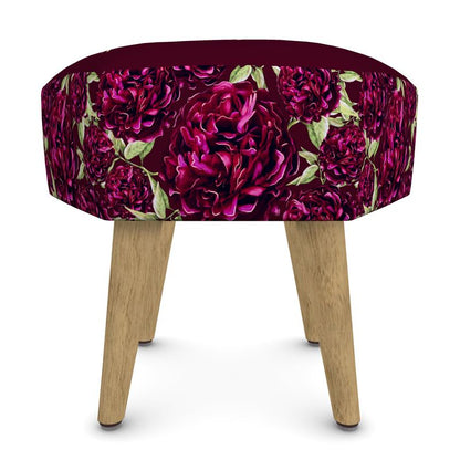Dragonfly Peony Footstool