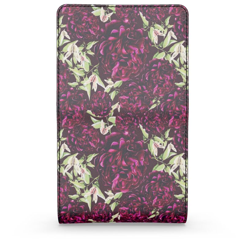 Peony Garden Small Leather Foldover Purse