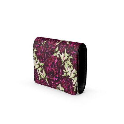 Peony Garden Small Leather Foldover Purse