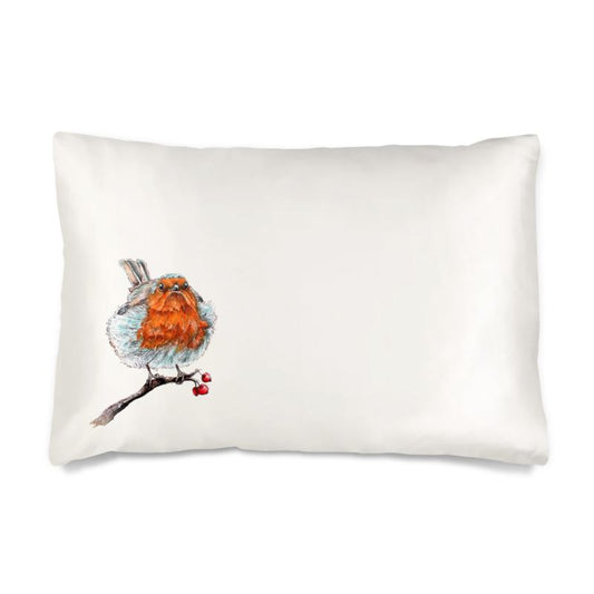 A Robin is Near Silk Pillowcase