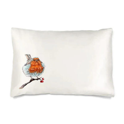 A Robin is Near Silk Pillowcase - Elizabeth's Boutique