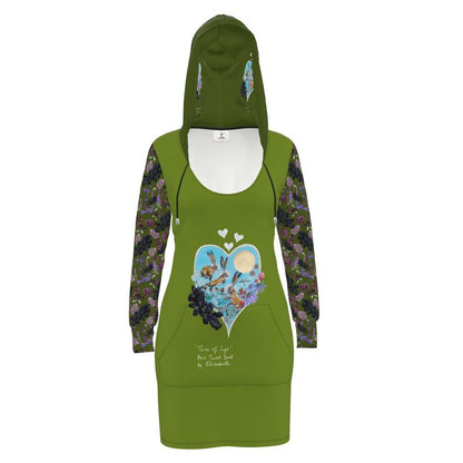 Three of Cups Hare Tarot Deck Hoodie Dress