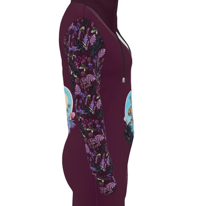 Three of Cups Hare Tarot Deck Hoodie Dress Deep Red