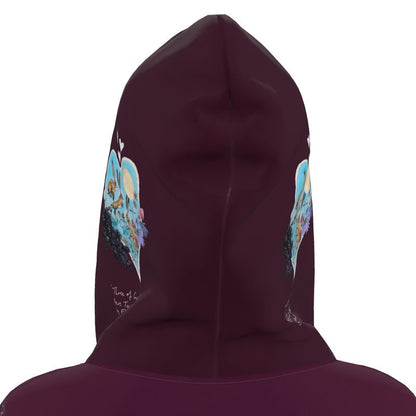 Three of Cups Hare Tarot Deck Hoodie Dress Deep Red