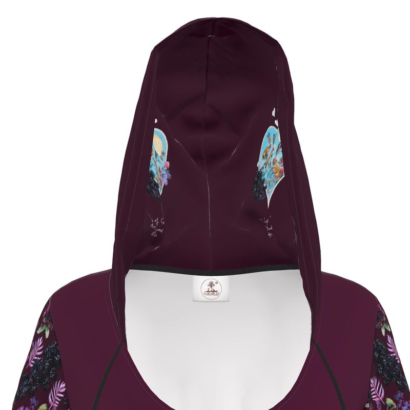 Three of Cups Hare Tarot Deck Hoodie Dress Deep Red