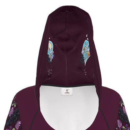 Three of Cups Hare Tarot Deck Hoodie Dress Deep Red