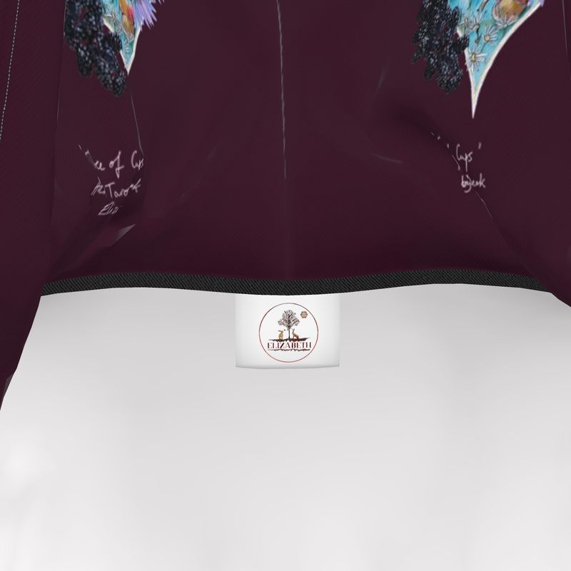 Three of Cups Hare Tarot Deck Hoodie Dress Deep Red