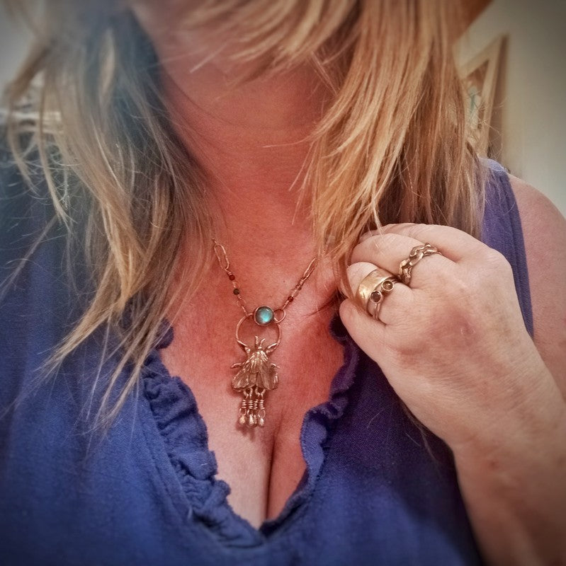 White Moth Wisdom Necklace