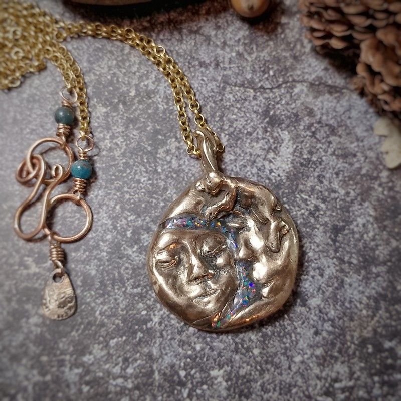 The Hare on the Moon Opal Necklace