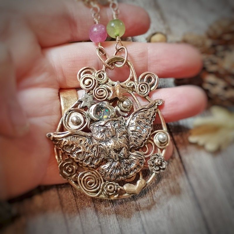 The Owls Wisdom Opal Necklace