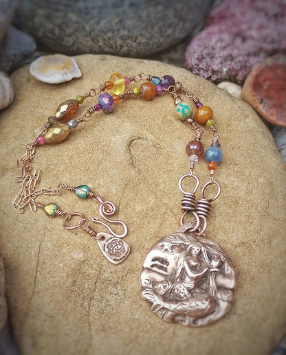 AQUARIUS Crystal Zodiac Astrology Pendant Necklace