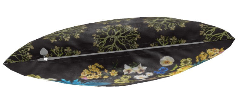 Sumptuous velvet cushion of black horse with a sprinkle of heart zip by Elizabeth Shewan Artist
