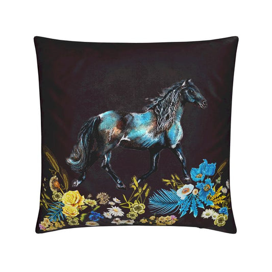 Moonlit horse in the dark of the night on a velvet cushion by artist elizabeth shewan artist A messenger of mystery, transformation and divine power.