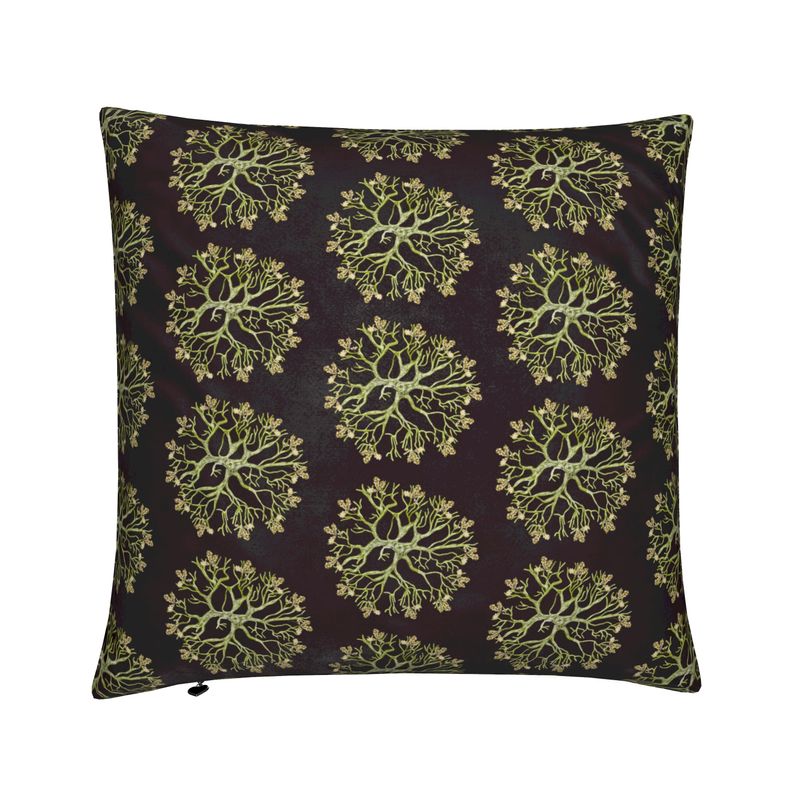Tree of life on the back of horse cushion by designer artist elizabeth shewans boutique
