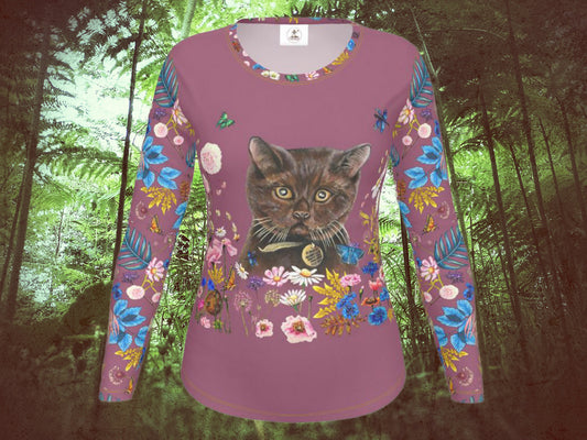 Cat Lovers Wildflower Cotton Shirt