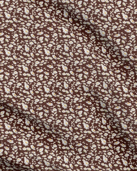 Daisy Daisy Fabric Print Earthy Brown