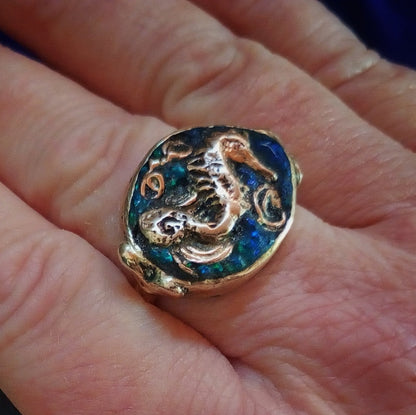 Dragon Seahorse Ring (reserved for KB)