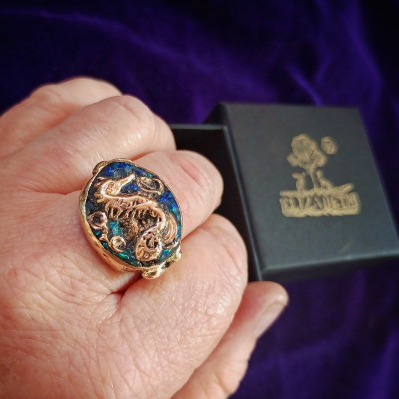 Dragon Seahorse Ring (reserved for KB)