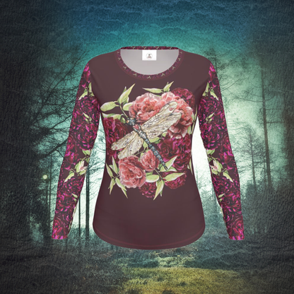 Dragonfly Peonies Cotton T-shirt