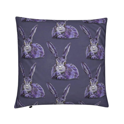 Dreamy Hare Velvet Natty Cushion Hare Preservation Trust Designer Artist Elizabeth Shewan Bedding Hare Lovers