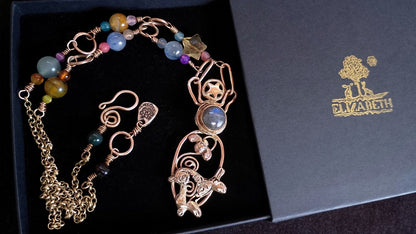 Spiral Hare Crystal Necklace