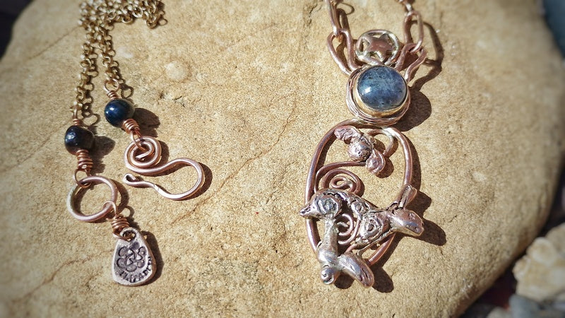 Spiral Hare Crystal Necklace