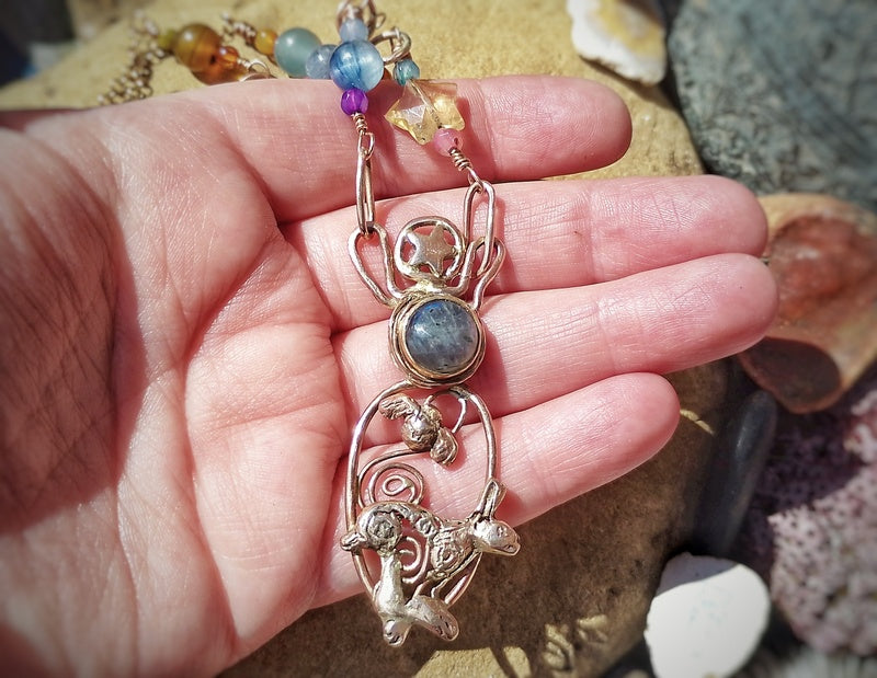 Spiral Hare Crystal Necklace