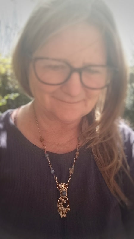Spiral Hare Crystal Necklace