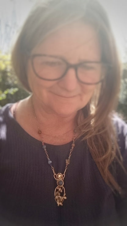 Spiral Hare Crystal Necklace
