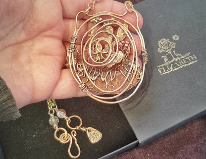 Hare Peaking Out Amongst the Poppies Necklace - Elizabeth's Boutique