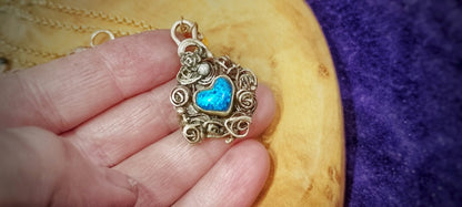 Sacred Heart Opal Necklace
