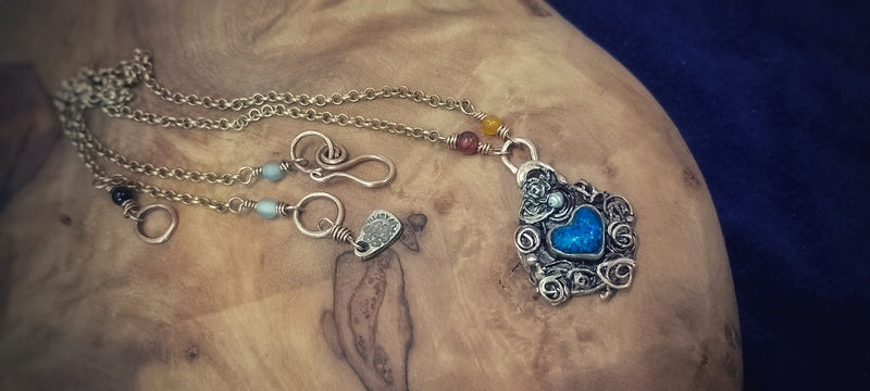 Sacred Heart Opal Necklace