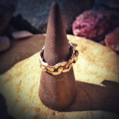 Out in the Fields Rustic Nature Stone of Heaven Bronze Ring
