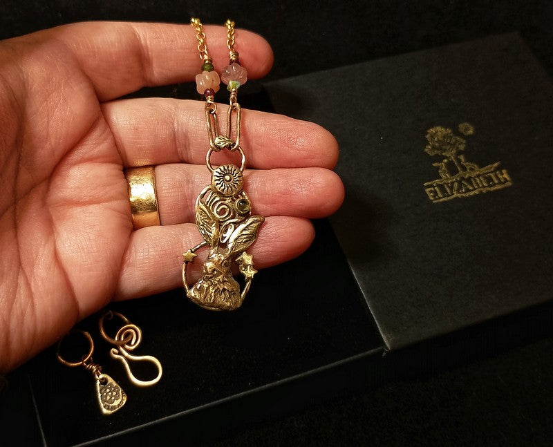 Starlit Dreamy Hare Necklace Elizabeth's Boutique Tourmaline