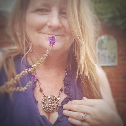 Spiral Leaping Hare Energy Nature Peridot Necklace