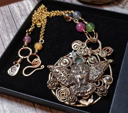 The Owls Wisdom Opal Necklace