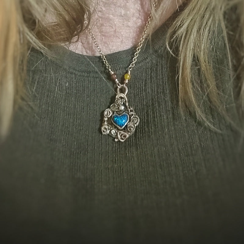 Sacred Heart Opal Necklace
