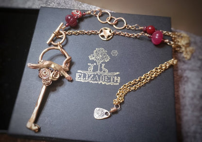 Stunning Running Hare Key Necklace