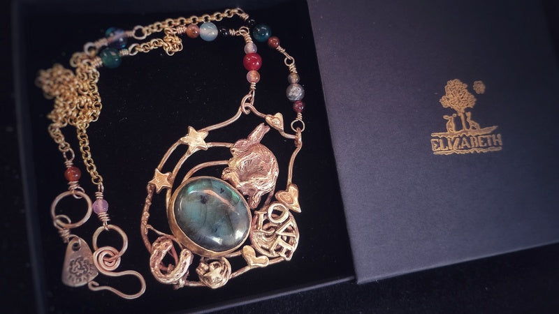 Good Luck Love Hare Labradorite Necklace