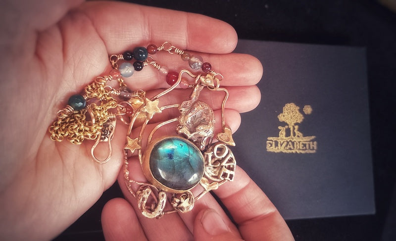 Good Luck Love Hare Labradorite Necklace