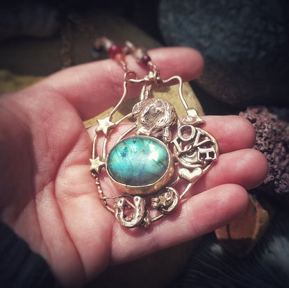 Good Luck Love Hare Labradorite Necklace