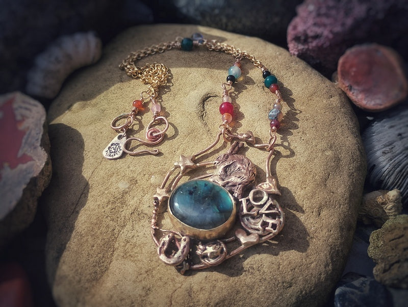 Good Luck Love Hare Labradorite Necklace