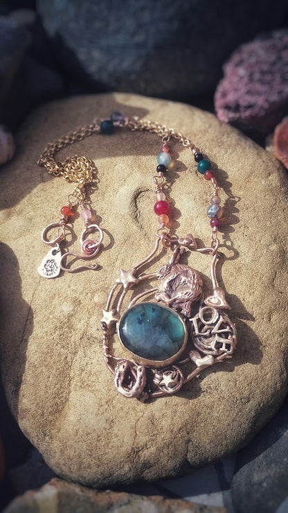 Good Luck Love Hare Labradorite Necklace