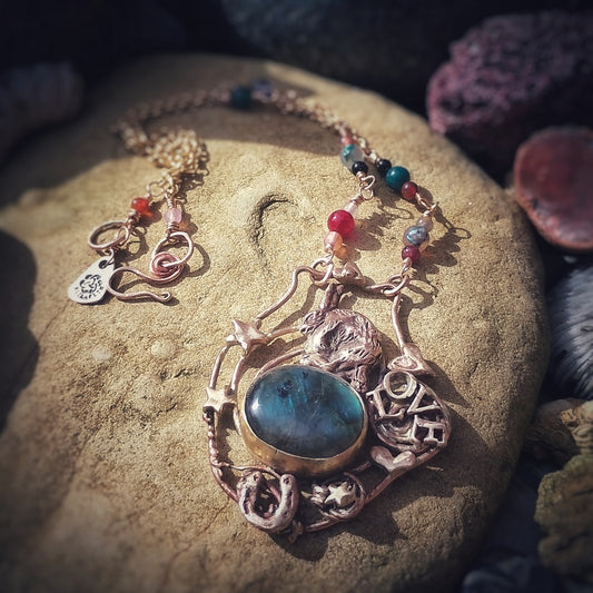 Good Luck Love Hare Labradorite Necklace