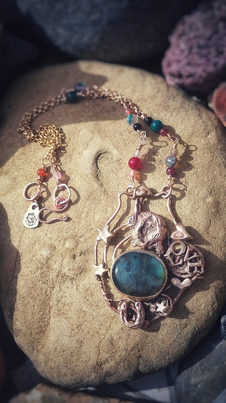 Good Luck Love Hare Labradorite Necklace