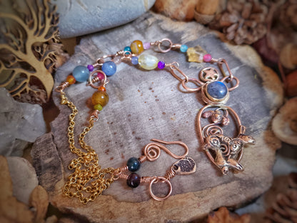 Spiral Hare Crystal Necklace